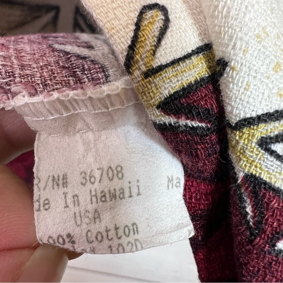 Vintage RJC Hawaiian Cotton Red White Button Down Short Sleeve Shirt Size XL - Picture 7 of 12